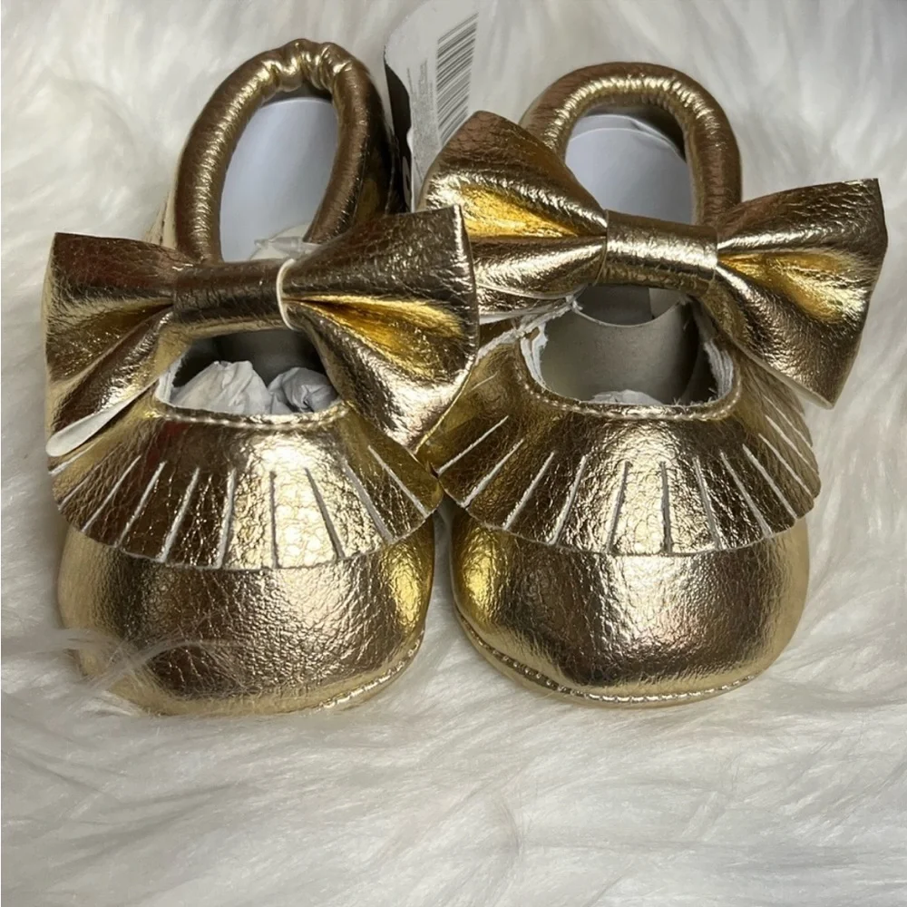 Romirus Gold Fringe Moccasin for Baby Size ( 0-6 Months)